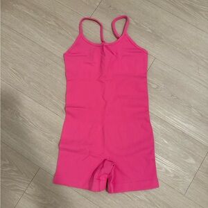 NWOT Bright Pink Ribbed Romper